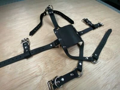 Mordaza de panel de arnés de cuero Bondage - Equipo BDSM Foto 1 de 4