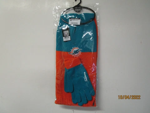 NWT NFL Miami Dolphins  Scarf & Glove Sety -Little Earth  - NEW Cover