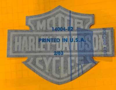 CALCOMANÍA HARLEY DAVIDSON XLH OEM NOS 14004-82 Sportster 883 GENUINA Negra Plata Foto 1 de 4