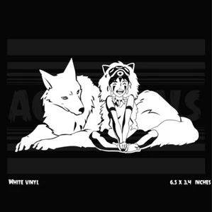 Princesa Mononoke - lobo y san - anime - calcomanía de vinilo pegatina - Imagen 1 de 2