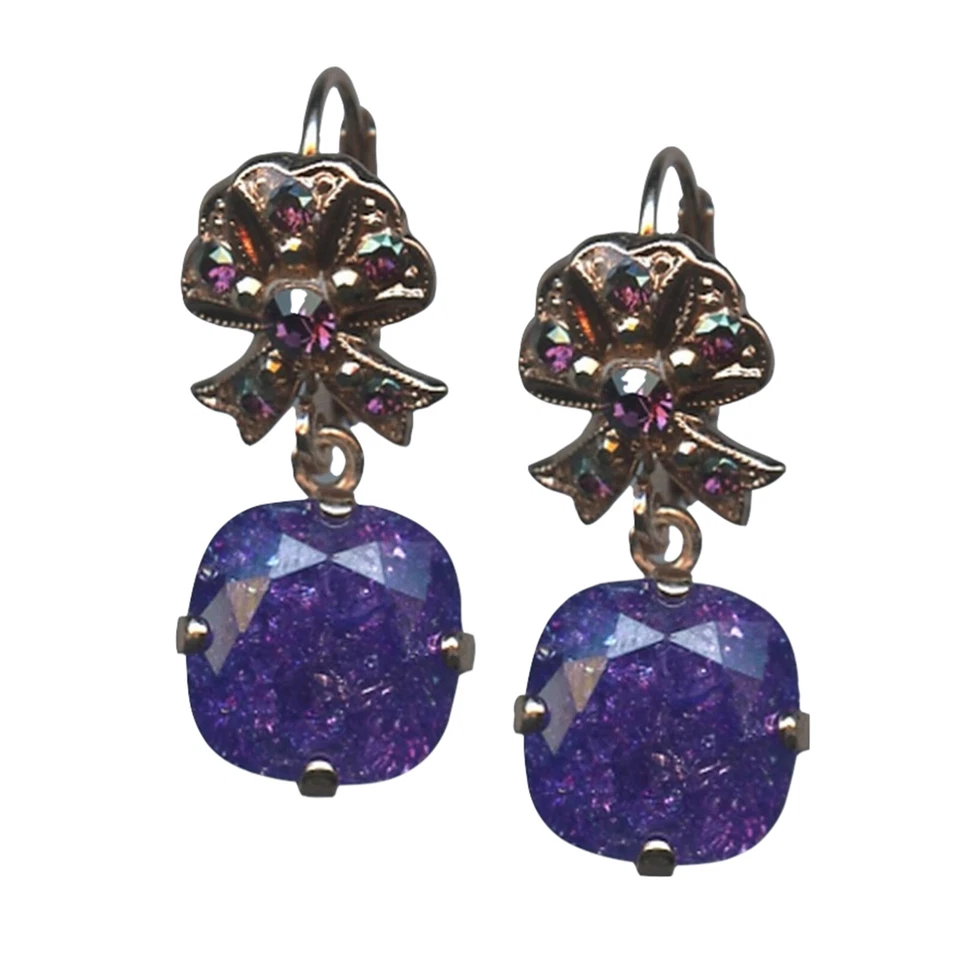 Pendientes Mariana Sofisticados Lazo Colgantes Púrpura Cristales Austriacos Bohemios... Foto 1 de 3