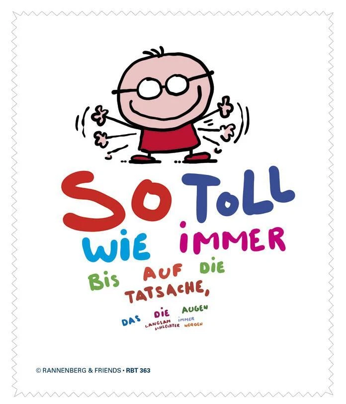 Hochwertiges Microfasertuch / Brillenputztuch von Rannenberg & Friends "So toll"