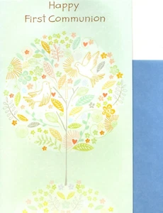 Feliz Primera Comunión Paloma Blanca Palomas Paz Amor de Jesús Regalo Tarjeta de Felicitación - Imagen 1 de 3