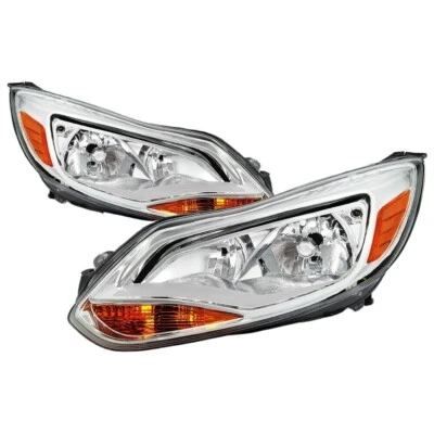 Halogen Headlights For 2012-2014 Ford Focus W/Bulb Chrome Left+Right Pair - Изображение 1 из 4