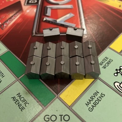 12 Piezas de repuesto Hotels Monopoly Electronic Banking 2011 gris plata Foto 1 de 2