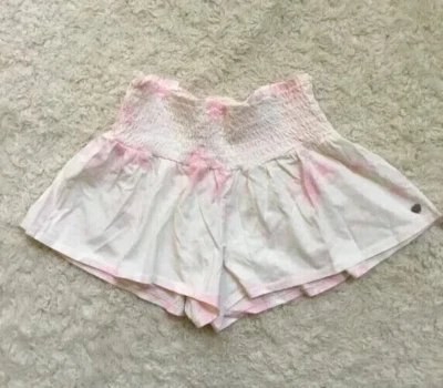 JUICE by JUICE COUTURE 领带染料短裤 抽绳 标志 热裤 棉 粉色 XS — 第 1/4 张图片