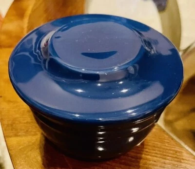 Emile Henry Cobalt Blue Porcelain Ceramic Butter Bell Crock Dish Made In France - Image 1 of 4