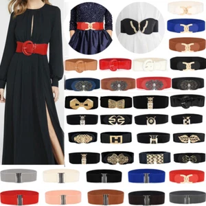 Women Wide Stretch Elastic Waist Belt Buckle Corset Dress Waistband Women Gown w - Picture 1 of 79