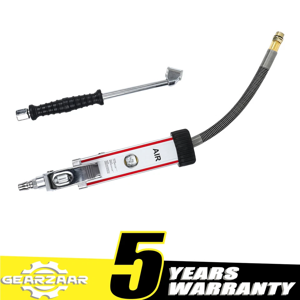 GEARZAAR Professional Garage Air Line Tyre Inflator Inflater Pump w/ Pressure Gauge UK