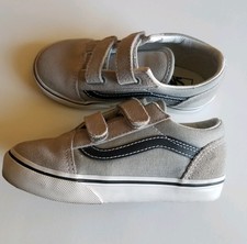 Euc Vans Sz 10 Toddler Slip On Sneakers Gray Black Shoes