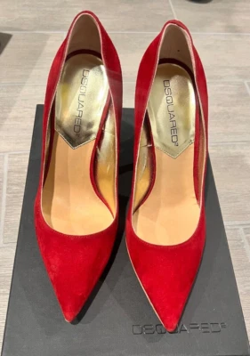 Zapatos de salón Dsquared2 para mujer de gamuza de cuero de tacón alto EE. UU. 7 IT 37 Foto 1 de 4