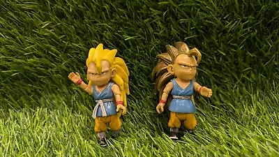 Lot Of 2 Dragon Ball Z GT Son Goku Super Saiyan 3 Yellow & Gold Hair 2004 Figure - Image 1 of 4