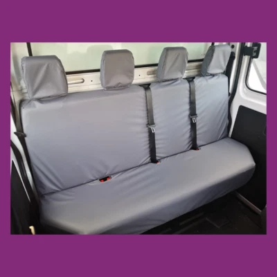 Mercedes-Benz Sprinter 2018+ cubiertas de asiento traseras 4 plazas gris impermeables a medida Foto 1 de 2
