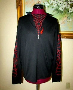 SPYDER SZ S BLACK/RED WEBBED PLACKET & LONG SLEEVES 1/4" ZIP LT WEIGHT PULLOVER - Picture 1 of 12
