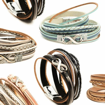 Wickelarmband Infinity Charm Glück Kette Unendlichkeit Magnet Armband mehrreihig - Bild 1 von 4