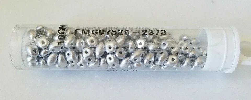 Preciosa, Czech Pressed Twin - Silver - 5 x 2.5 mm, two holes (8256) - Image 1 of 1