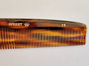 Speert Handmade European Comb Style #28 7" Inch Havana Tortoise Wide/Fine Tooth - Picture 1 of 5
