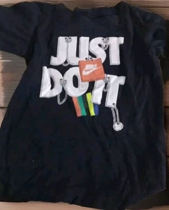 NIKE Niños Talla 6 Azul Marino Camiseta Swoosh Just Do It - Imagen 1 de 4