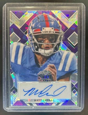 2022 Leaf Metal Draft Matt Corral Portrait Auto Crystal Purple RC #9/15 Rebels - Image 1 of 2