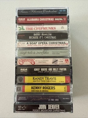 Christmas Hits Cassette Tapes - Lot of 12- John Denver, Carpenters, Alabama++ - Image 1 of 4