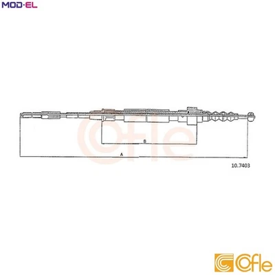 CABLE PULL PARKING BRAKE 92.10.7403 FOR VW GOLF/II/Mk/III/Cabriolet CABRIO 2.0L - Image 1 of 4