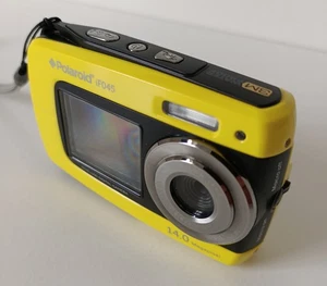 POLAROID IF045 Waterproof Compact Digital Camera, Dual Screen, Yellow - Picture 1 of 22