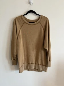 Aerie Tan Oversized Crew Neck Sweatshirt Size Medium - Picture 1 of 2