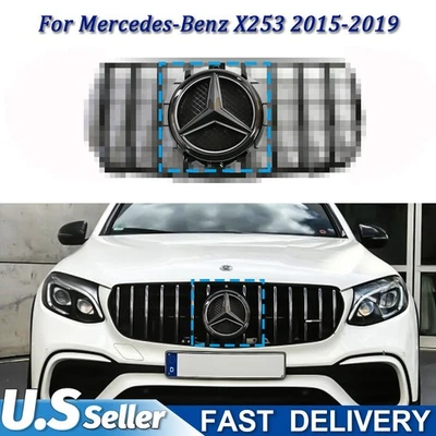 Front Grille Star Emblem Logo For Mercedes Benz 2015-2019 X253 GLC260 GLE43 AMG Foto 1 de 4