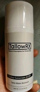 Tallow Sunscreen SPF 25 Chemical Free Grass Fed Lightweight Non-Nano Zinc Oxide - Picture 1 of 7