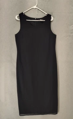 Miss Dorby Dress Women 12 Black Sleeveless Sheath Lined Classic Work Office - Image 1 of 4