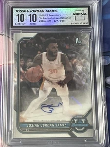 Bowman 1st Chrome Auto 2021-22 #BCPAJM Josiah-Jordan James/199 AC 10 Gem Vols - Imagen 1 de 5