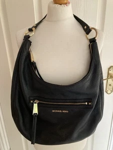 MICHAEL KORS BAG BLACK LEATHER SHOULDER BAG GRAB BAG SOFT SUPPLE GOOD CONDITION - Picture 1 of 12
