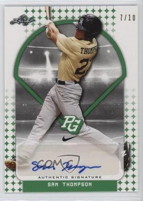 Leaf Perfect Game National Showcase 2018 verde/10 Sam Thompson #BA-ST1 automático Foto 1 de 2