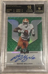 2017 Leaf Valiant NFL Wayne Gallman Auto RC # 14/50 BGS 10/10 BAWG1 Black Label - Picture 1 of 2
