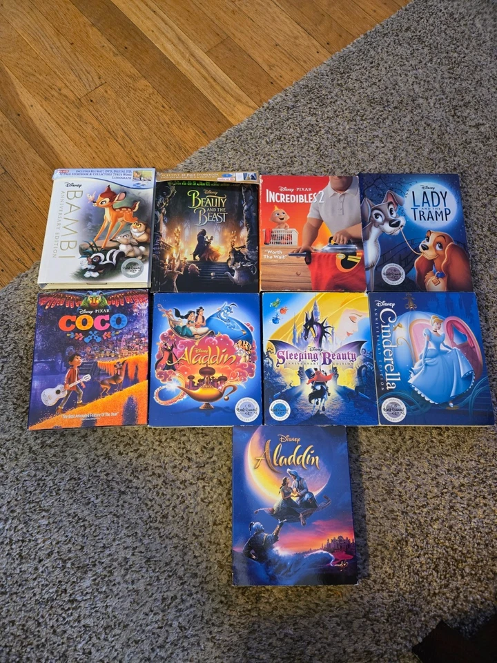 9 DISNEY ANNIVERSARY Edition MOVIES + 32 Page Storybook  (DVD + Blu-ray) - Image 1 of 1
