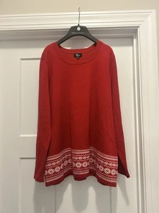 Suéter nórdico Kim Rogers Petite XL rojo copo de nieve Navidad suave acogedor para mujer - Imagen 1 de 5