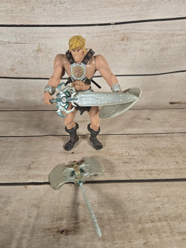 "Figura de acción Mattel '01 He-Man Masters of the Universe 200X 7"" armas completas" Foto 1 de 1
