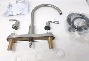 Delta Lorain Stainless Steal 2 -handle Deck Mount High Arch Kitchen Faucet... - Picture 1 of 3