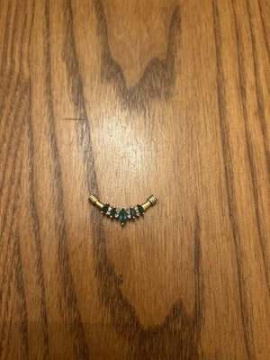 14k Yellow Gold Vintage Emerald Diamond Statement Pendant Scrap/Repair - Image 1 of 4