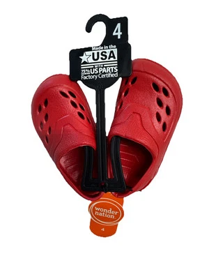 Wonder Nation Red Light Weight Water Friendly Clogs, Infant Baby Size 4 NWT - Image 1 of 2