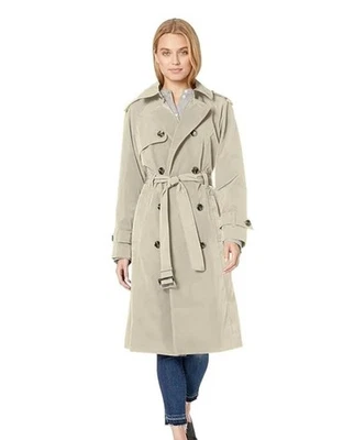 London Fog Womens Double Breasted Trench Coat w/ Waist Belt Size Small Khaki NWT - Image 1 of 4