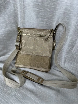 Coach Adjustable Shoulder Crossbody Bag Champagne Gold Leather - Image 1 of 4