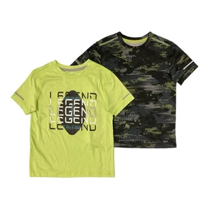 Member's Mark Boys Wicking Short Sleeve 2PK Active TShirt (Chartreuse/Camo, 7/8) - Picture 1 of 1
