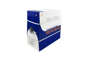 500Ft RG6 Quad Dual Siamese CCS Coax Cable White - Picture 1 of 1