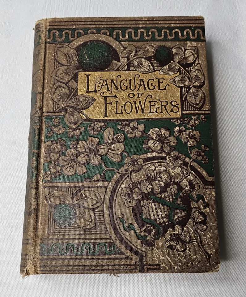 Antique Language of Flowers Book Donohue & Henneberry Victorian Floral Poetry - Image 1 of 4