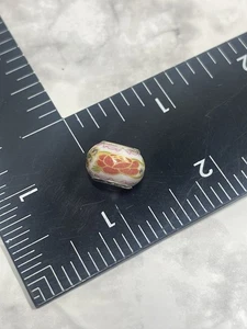 Pulsera de plata de ley 925 Italia cristal de Murano deslizante con cuentas flor roja - Imagen 1 de 5