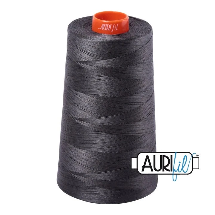 2630 Dark Pewter Aurifil Mako 50wt Cotton Large Thread Cone 6452yds - Image 1 of 1