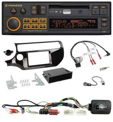 Pioneer DAB Lenkrad USB Bluetooth Autoradio für Kia Rio UB ab 03/2015 piano schw - Bild 1 von 4