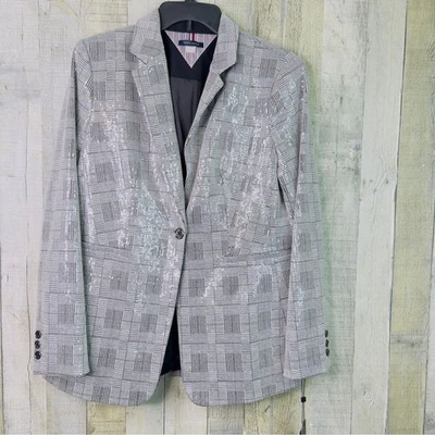 Chaqueta Tommy Hilfiger Talla 10 Paleta Transparente Patter Mixto Negro/Gris/Blanco Foto 1 de 4