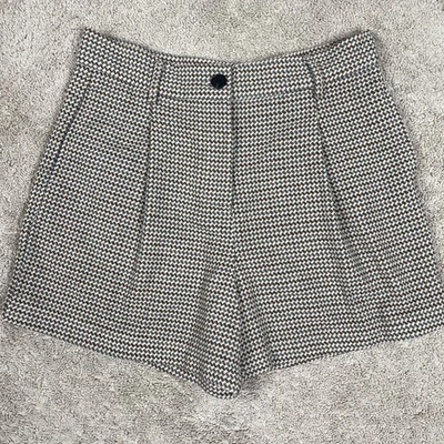 Pantalones Cortos &Merci Para Mujer L Marrón Pata de Gallo Plisado Retro Academia Preppy Dinero Antiguo Foto 1 de 4